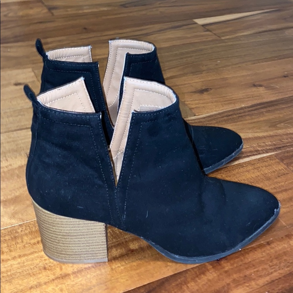 Suede heeled booties